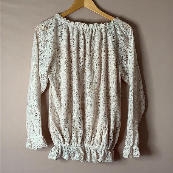 CREAM COLD SHOULDER LACE TOP!!! - Picture 7 of 7